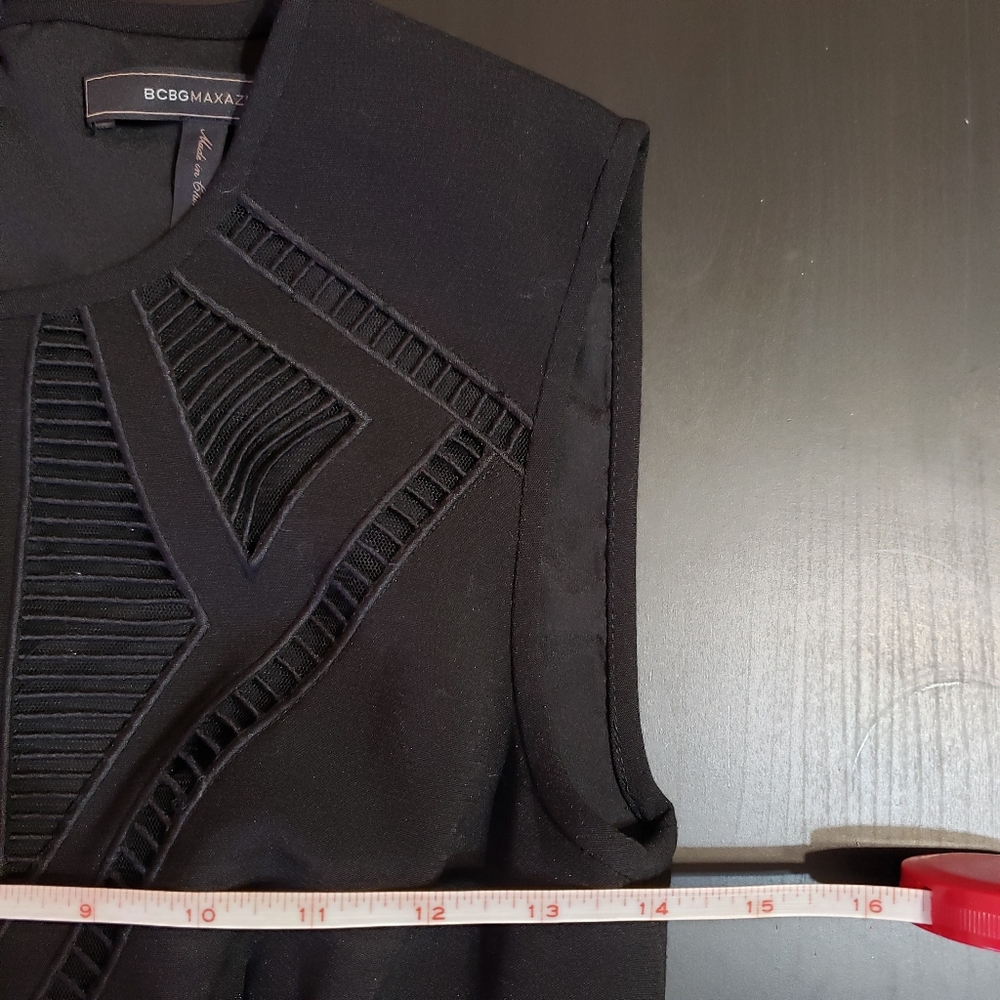 BCBGMaxAzria Embroidered Sheer-Trim Dress - Picture 12 of 16